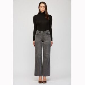 Mica Denim Super High Wide Leg Super Soft in Dark Grey